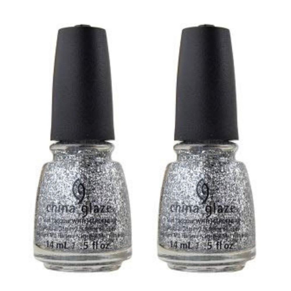 2 PACK China Glaze Star Hopping Collection 1423 Silver of Sorts Nail Polish